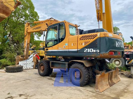 İkinci El Kore Orijinal HYUNDAI 210W-9 Tekerlekli Ekskavatör 21 Ton Ağır Hizmet İnşaat Ekipmanı Satılık