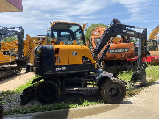 Düşük Fiyatlı Marka Tekerlekli Ekskavatör Hyundai 60 Kazıcı 6 Tonluk Kullanılmış Ekskavatör